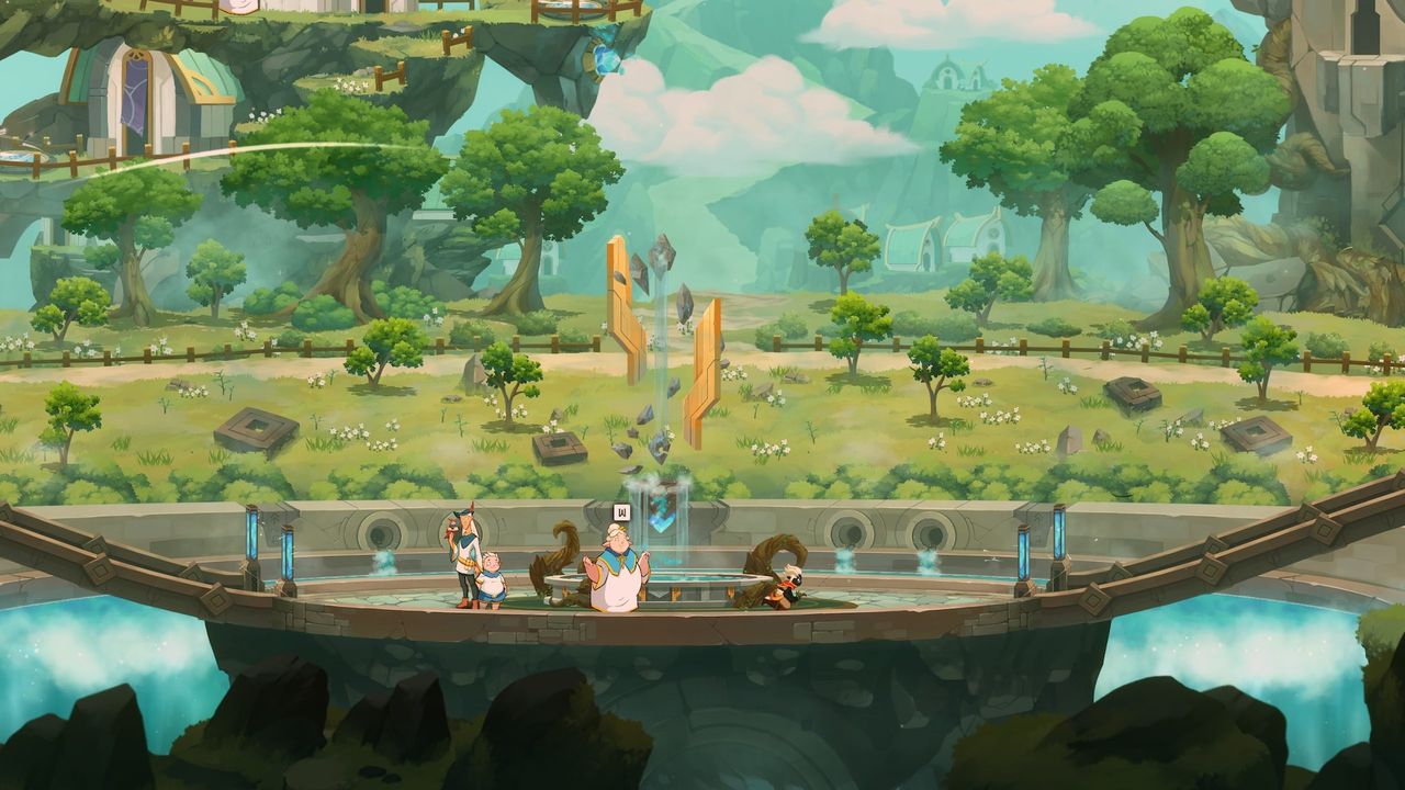 NPC gathering at a fountain platform — Steam community screenshot by Dasein